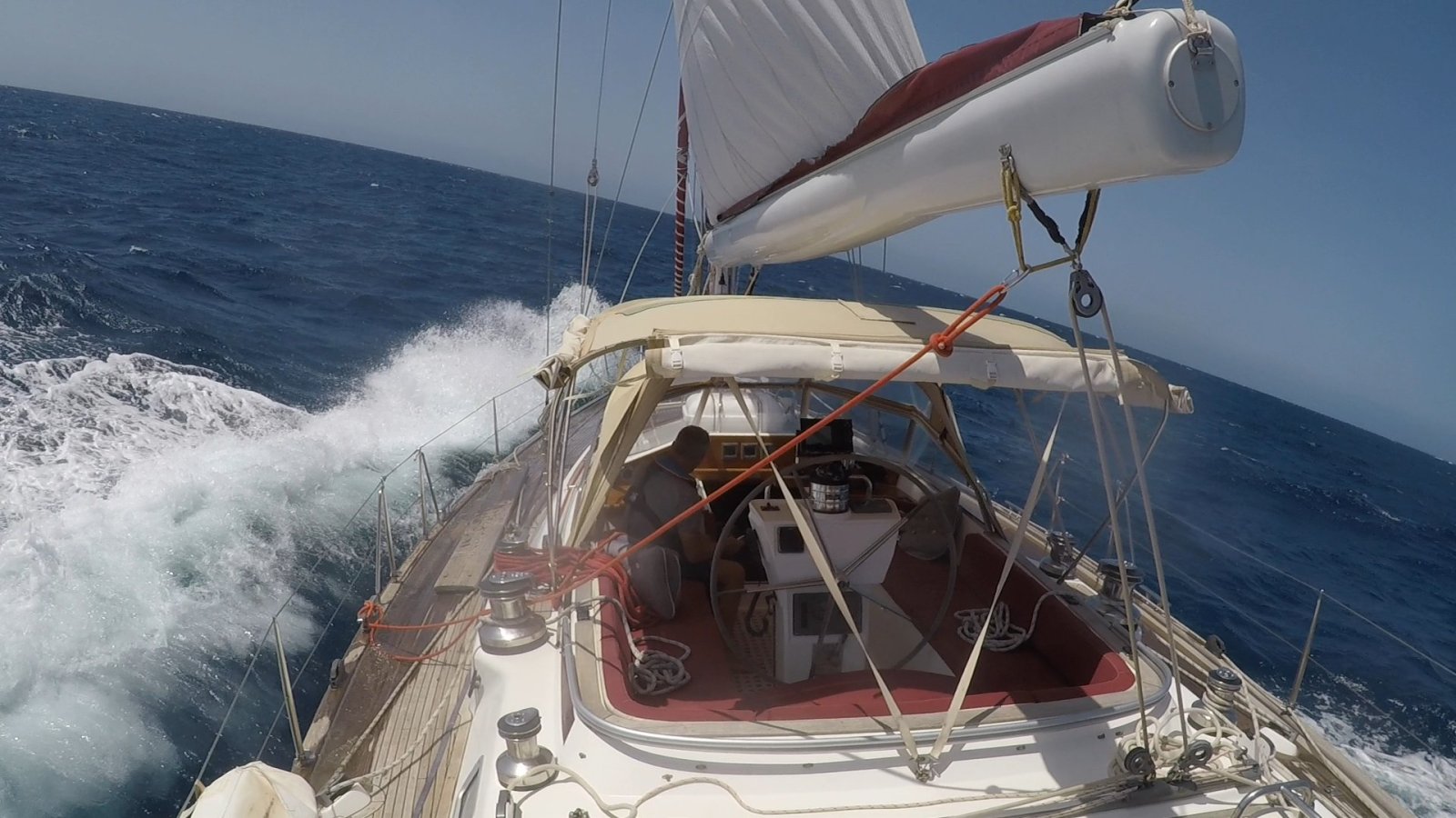 Sailing boat in bigger wind